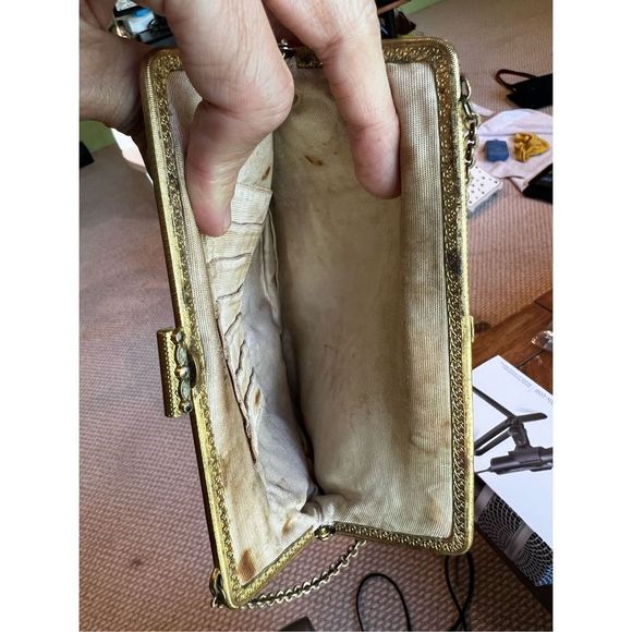 Vintage Petite Point Embroidered Needlepoint Floral Regency Core Petite Point Ha - Picture 9 of 10